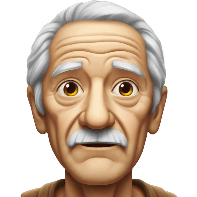 Hyper realistic old man face extremely deep wrinkles emoji