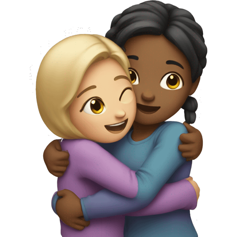 Hugging sisters emoji