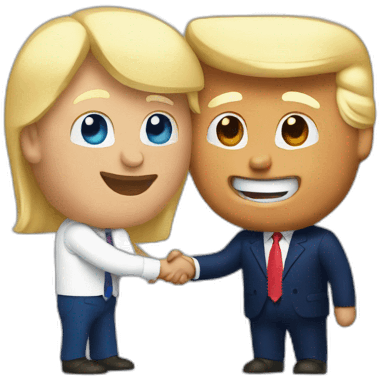 Donald Trump handshakes Biden emoji