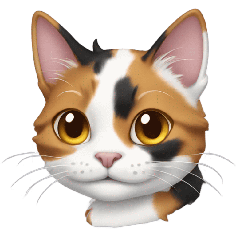 Calico cat smiling  emoji