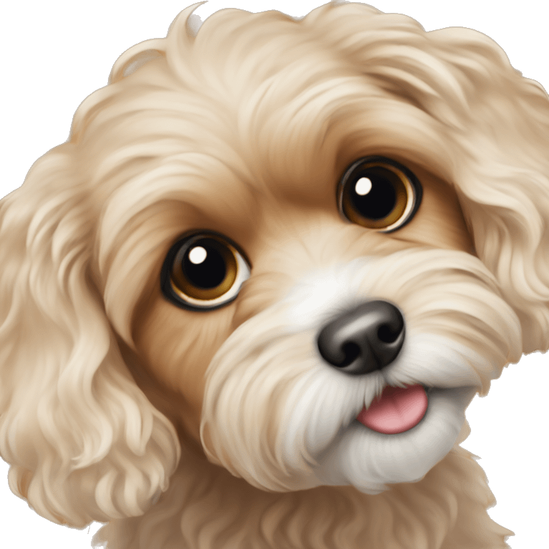 Cute cavoodle face only emoji