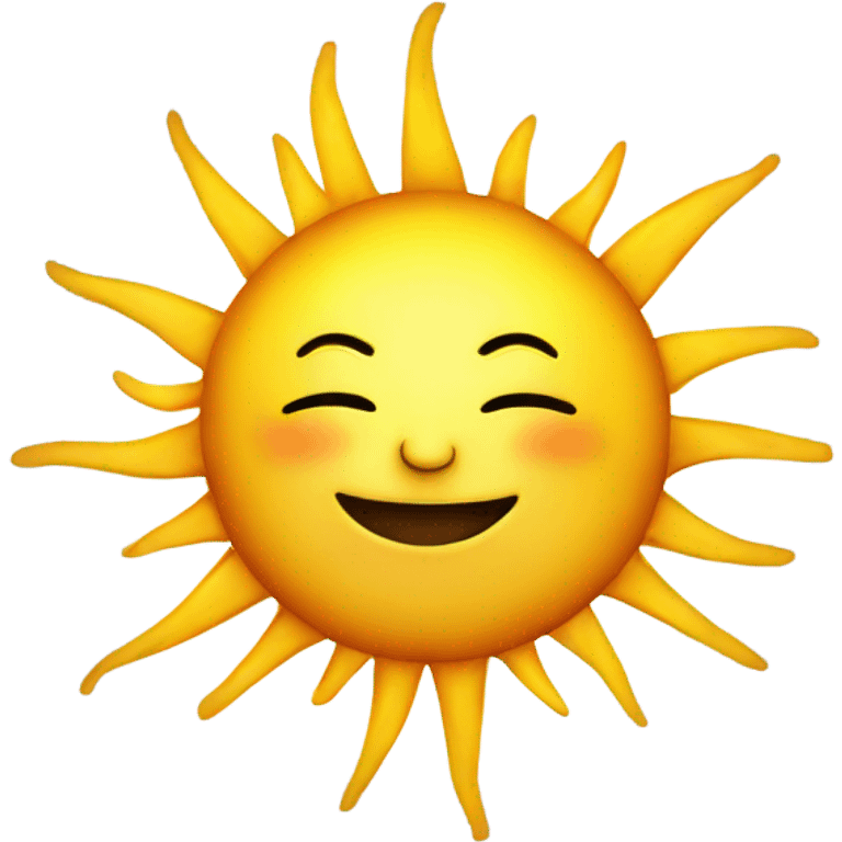 A simple, vibrant sun emoji with rays emanating, symbolizing energy and enlightenment. Transparent background emoji