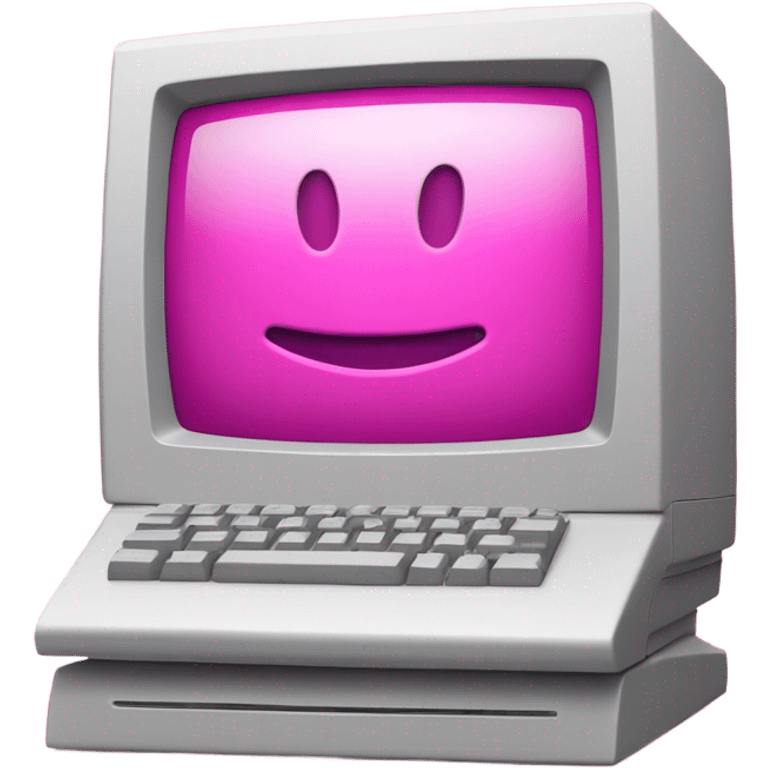 intensive pink color compact macintosh computer emoji