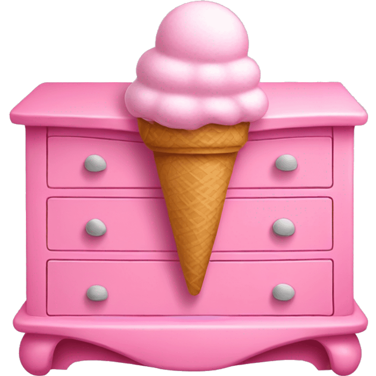 Pink dresser like ice cream emoji