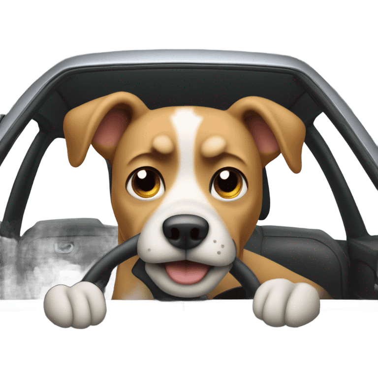 Dog driving a car emoji