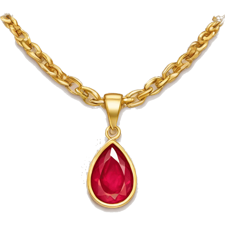 ruby on a necklace tear closeup chain  emoji