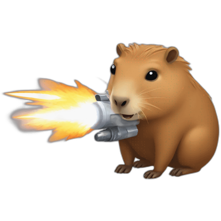 capybara with rocket fire emoji