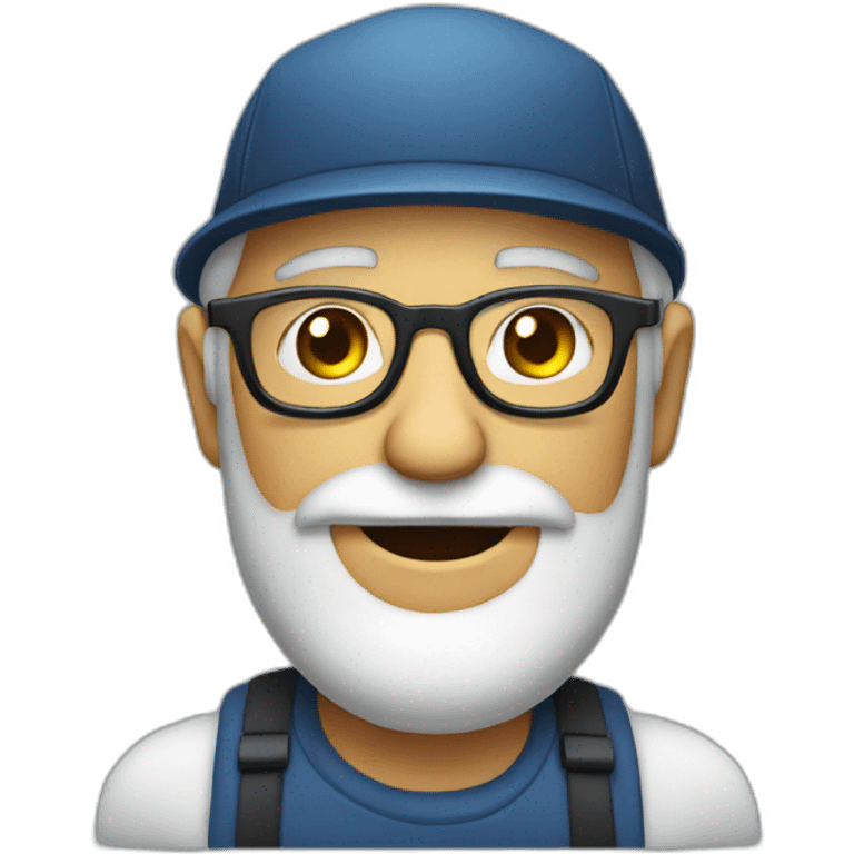 Old man, beard, cap, glasses emoji