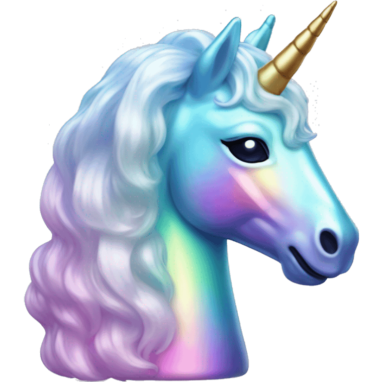 Sparkly glossy Pastel iridescent glass unicorn emoji