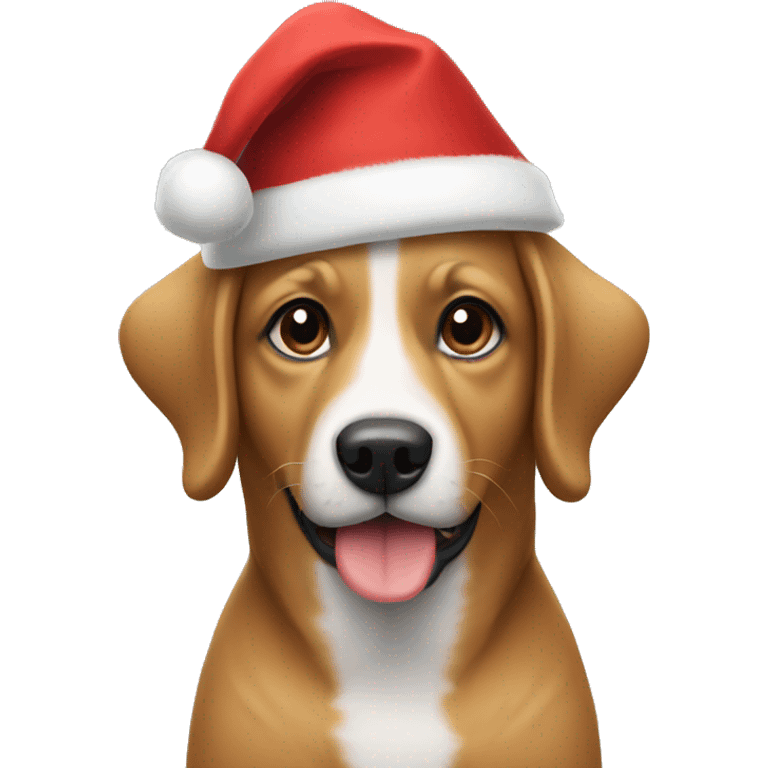 Dog with a Santa hat emoji