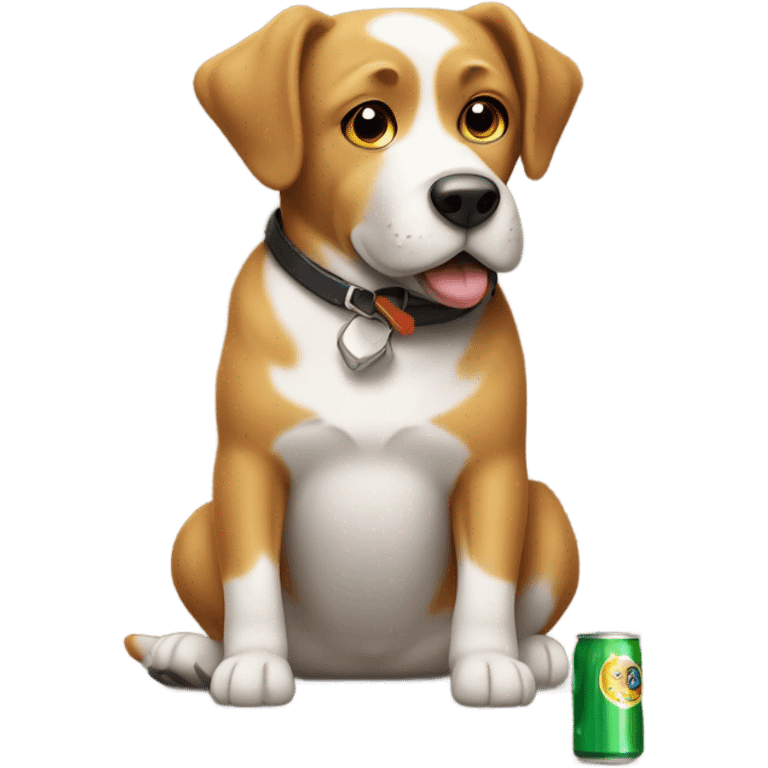 Dog with beer emoji