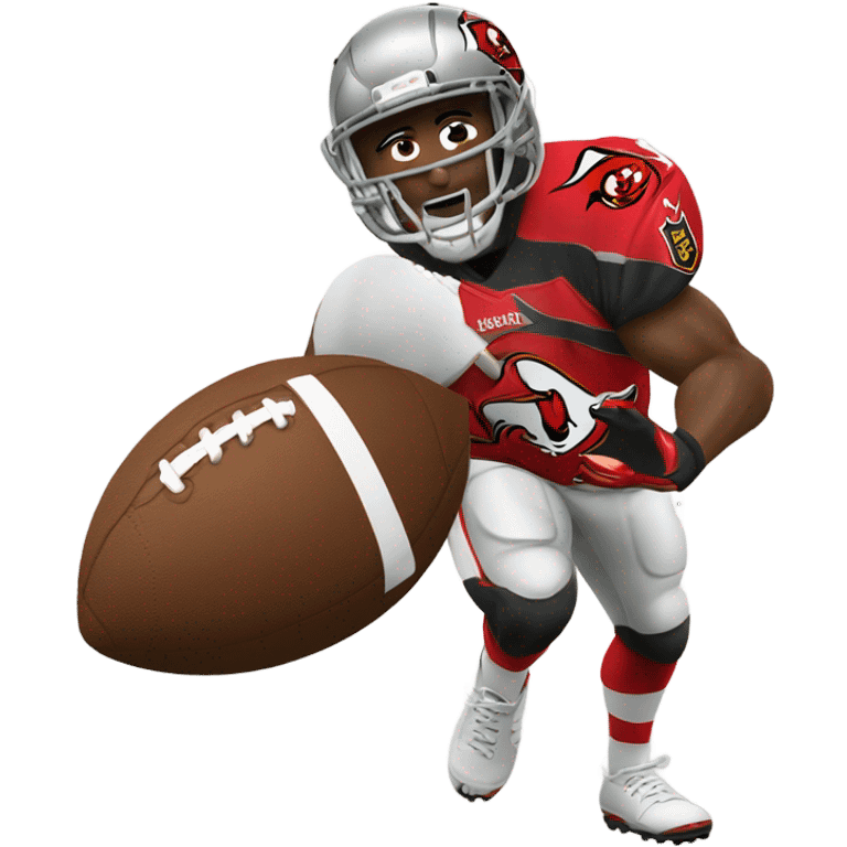  Tampa Bay Buccaneers football player with football  emoji