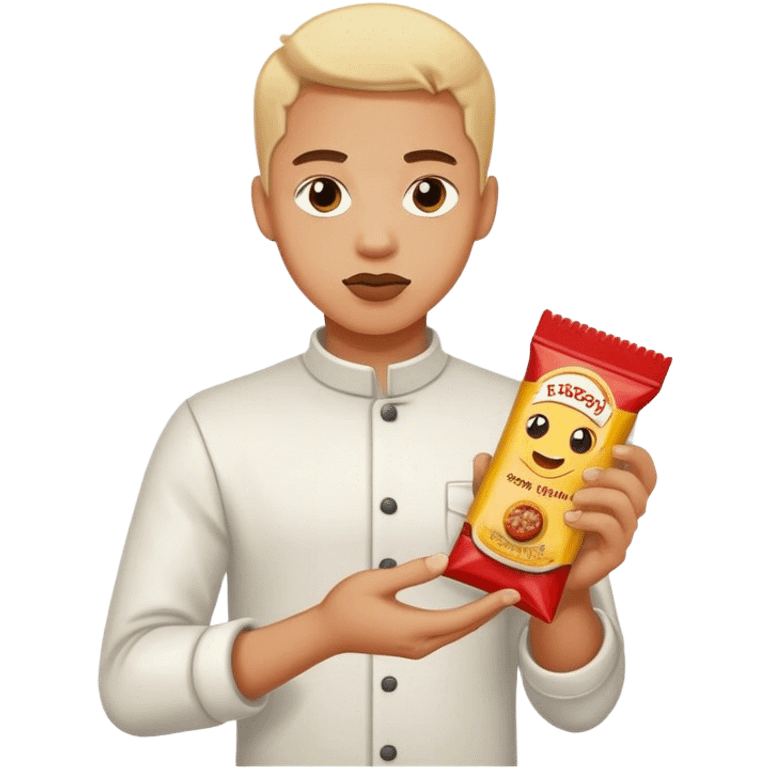 Admitting a mistake honestly yet in a cute and witty way, holding a seasoning reward gift with a playful and apologetic expression emoji