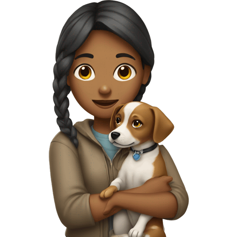 Girl with a dog in Hand  emoji