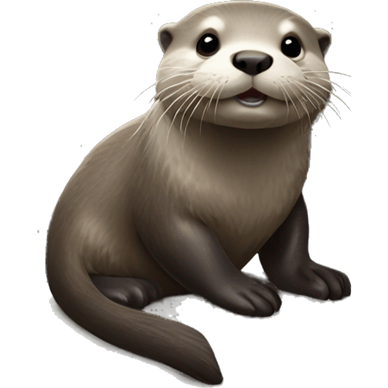 Otter with a rock emoji