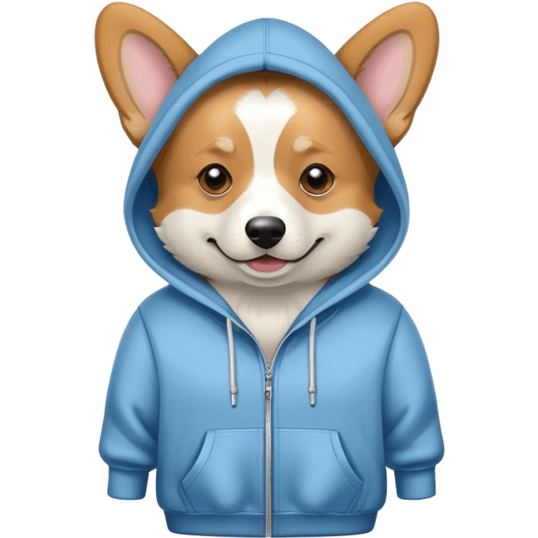 corgi wearing a hoodie emoji