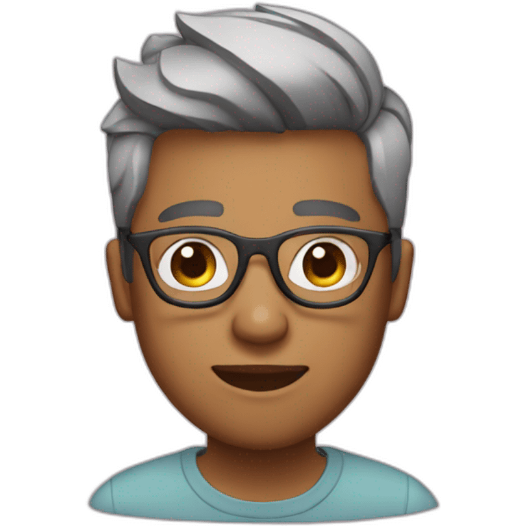 Youtuber with fade haircut and glasses emoji