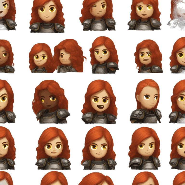 redhead girl in warhammer sisters of battle armor emoji