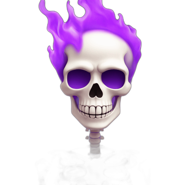 3d skeleton purple fire emoji