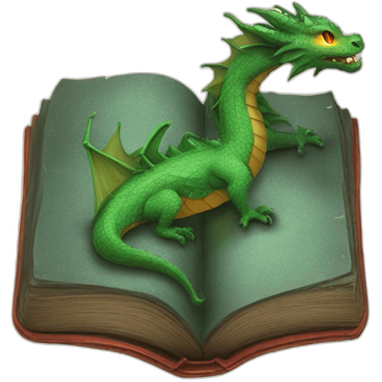 Un grimoire magique en forme de dragon  emoji