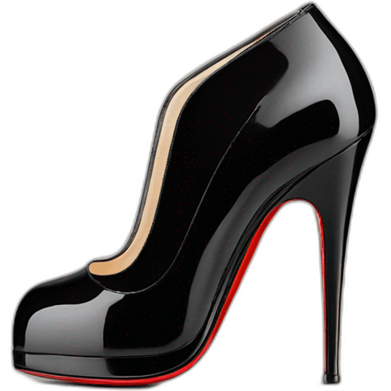 One WEDGE heel LOUBOUTIN black leather PATENT emoji