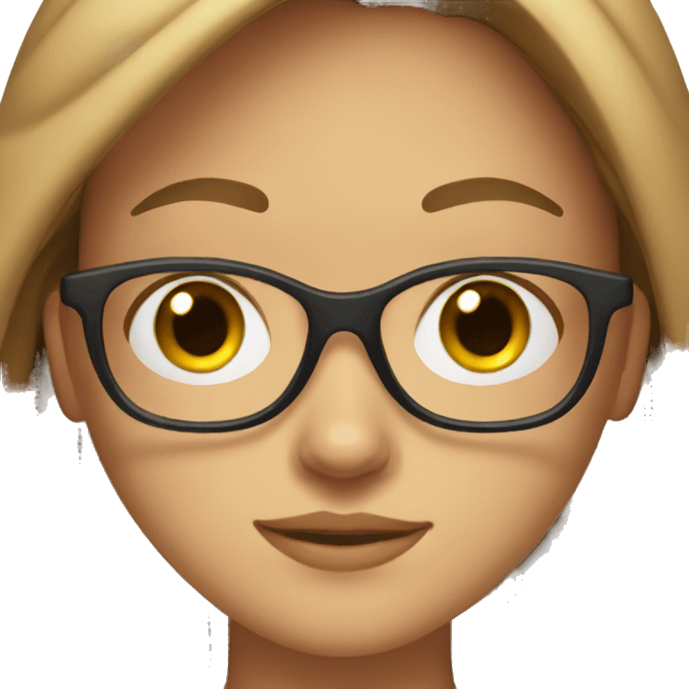 girl with clear glasses and brown hair emoji