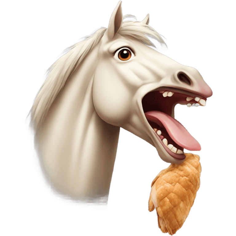 Horse eating chicken  emoji