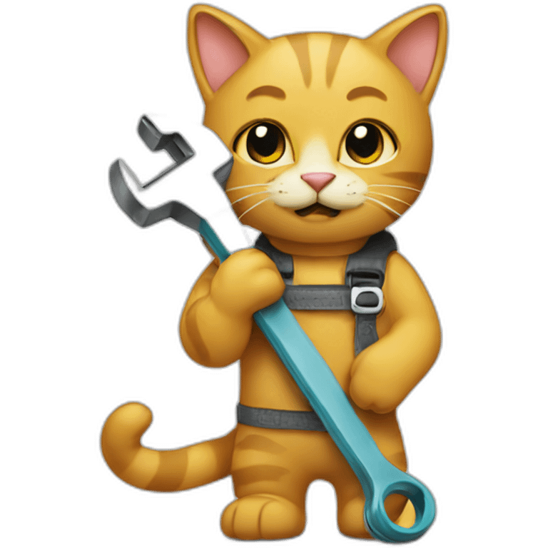 Cat holding a wrench emoji