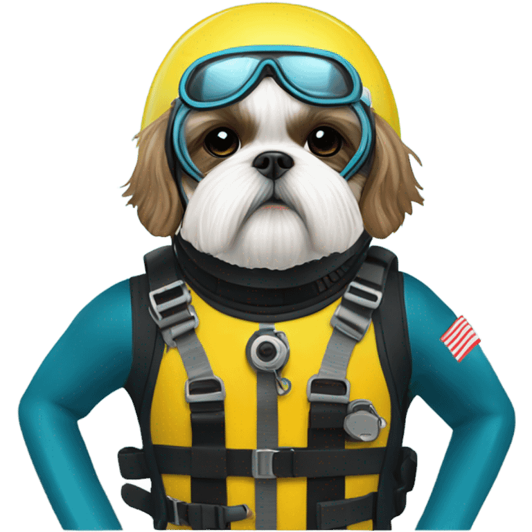 Shih tzu as scuba diver emoji