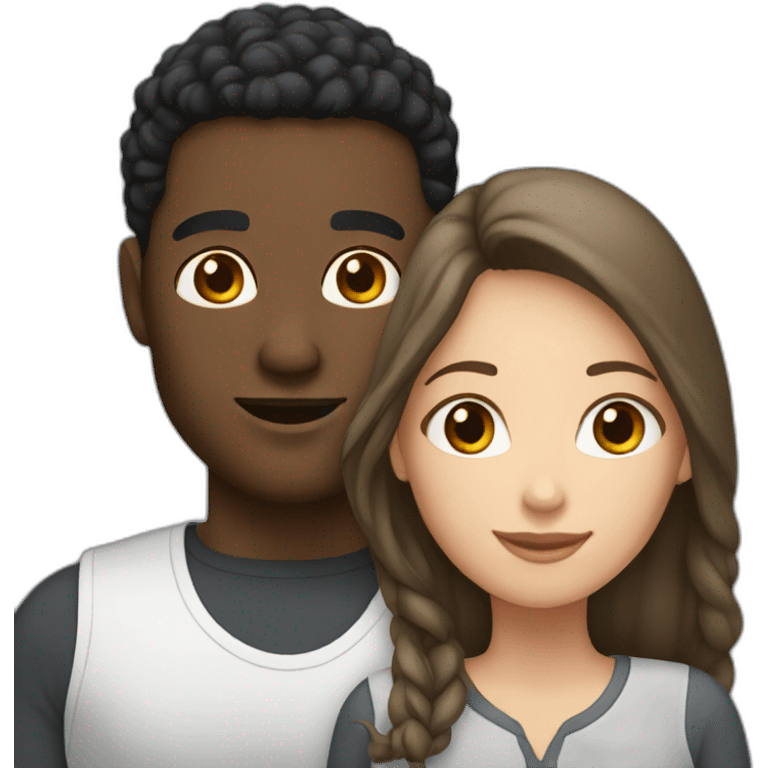 black male with white brunet female emoji