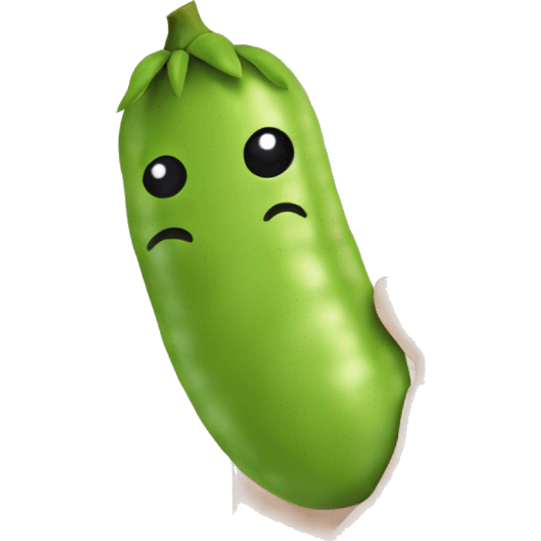 Make a hand digging into edamame but give the edamame a flustered face emoji