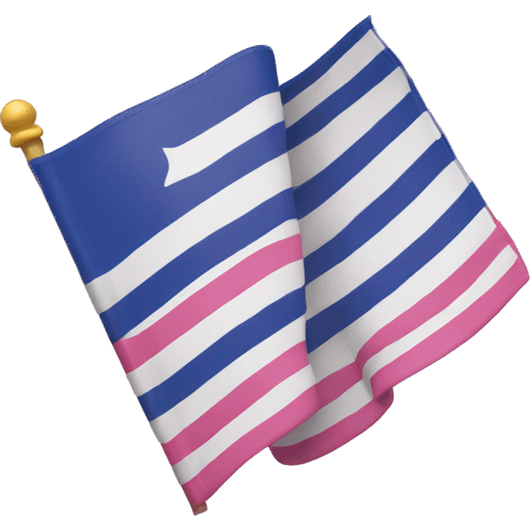 Three striped flag with pink at the top purple in the middle and blue at the bottom emoji