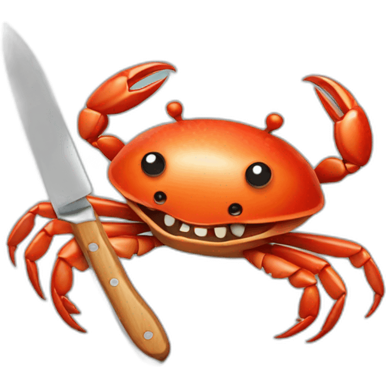 french crab holding a knife emoji