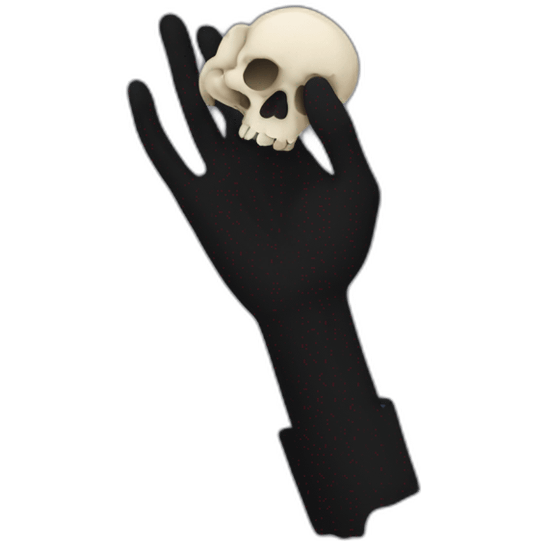 hand holding skull silhouette emoji