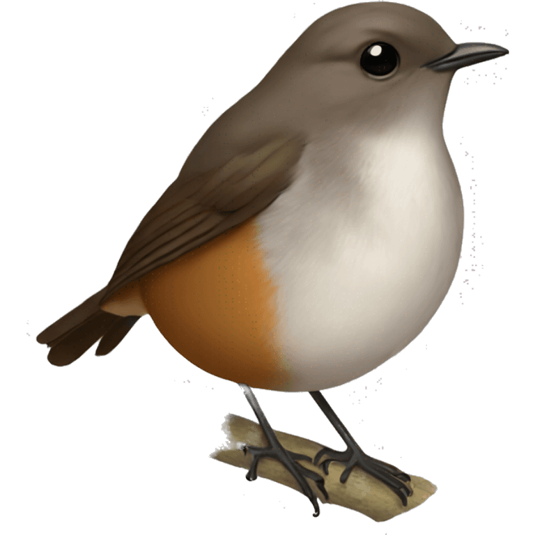 brown robin with white belly emoji