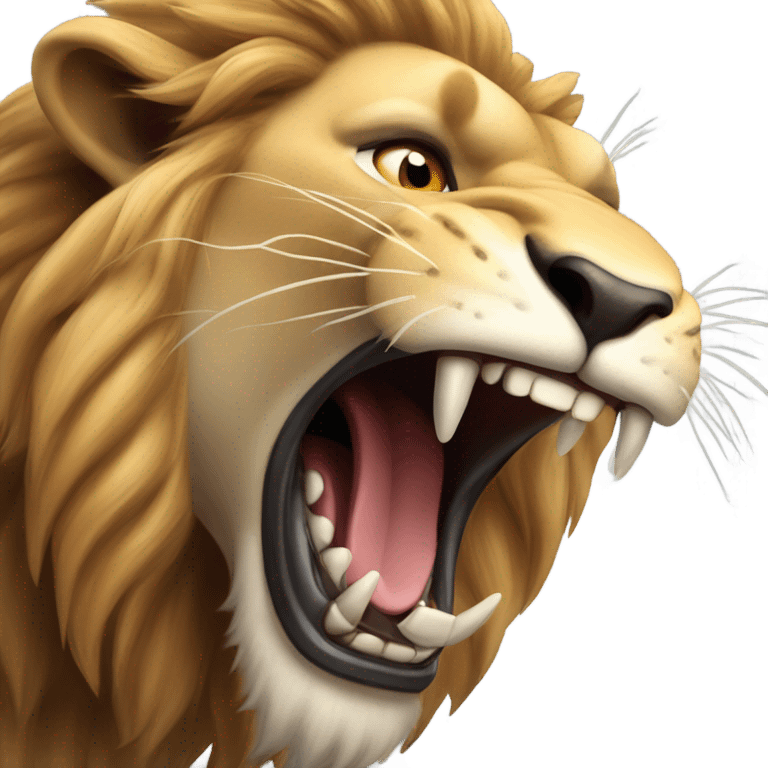 Lion roaring scary emoji