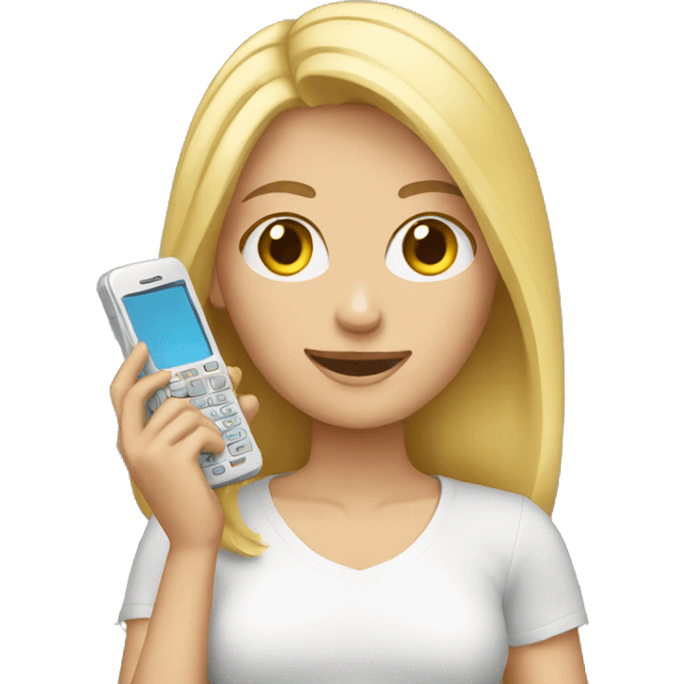 blonde holding a phone in her hands emoji