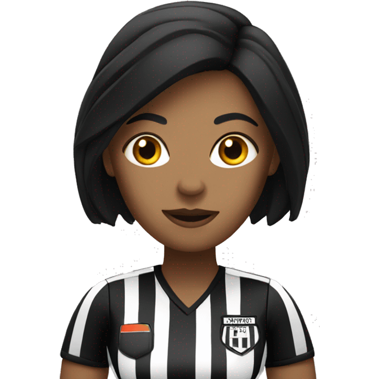 white female referee with black hair emoji