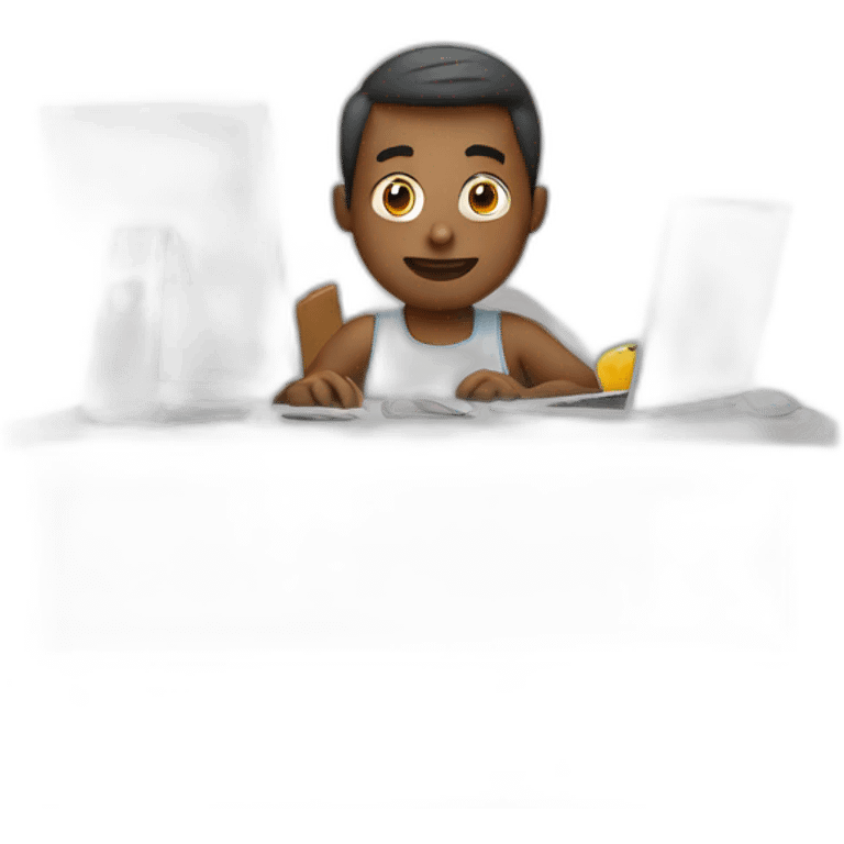 Man work at home emoji