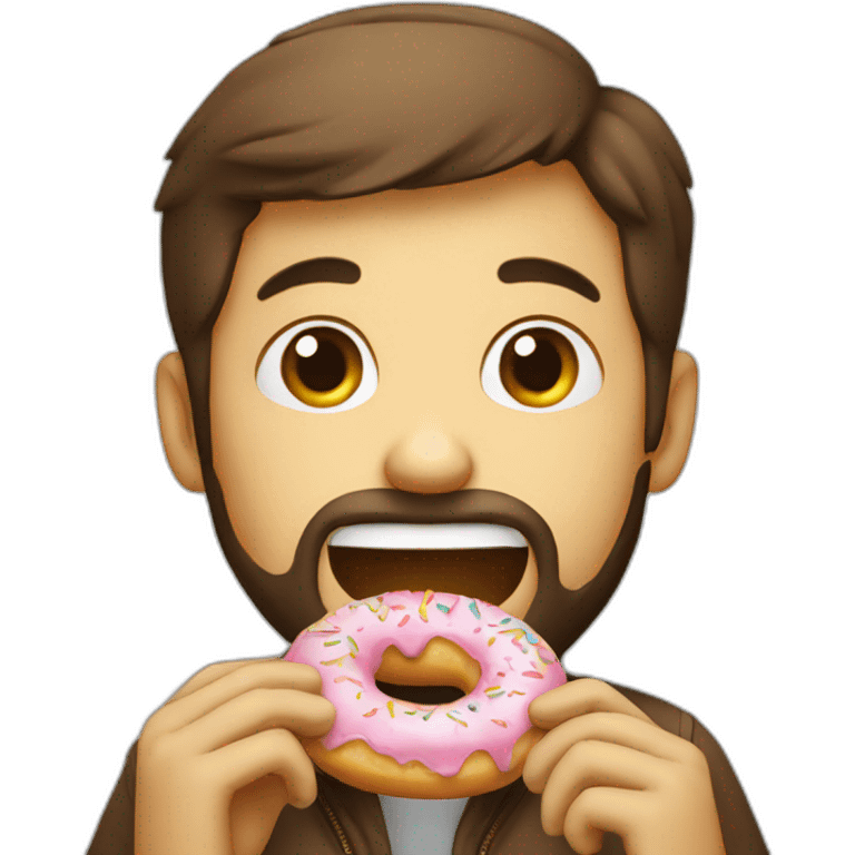 Happy developer eating donut emoji