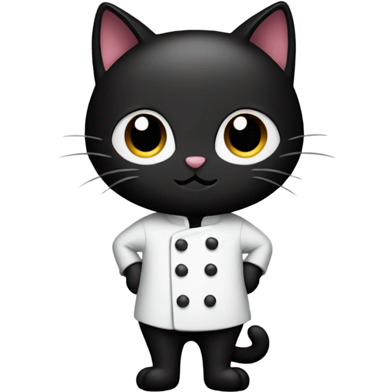 Black Cat in a chef coat emoji