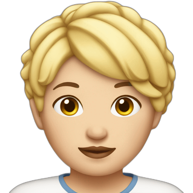 short hair chubby blonde emoji