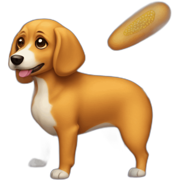 Dog as corndog emoji