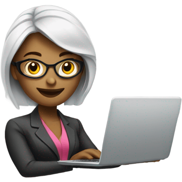 business woman with laptop emoji