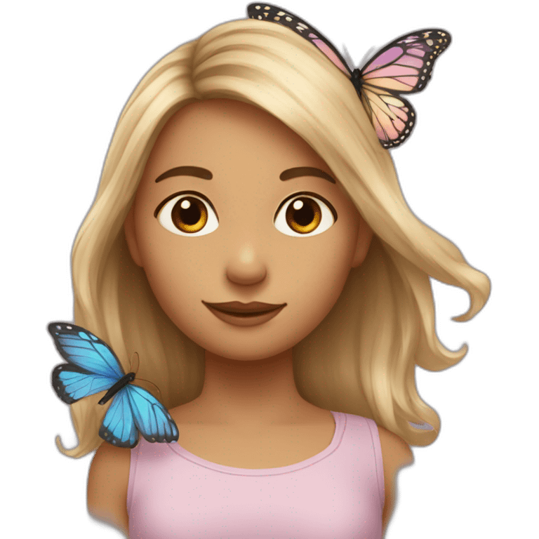 Fille avec un papillon dans les cheveux emoji