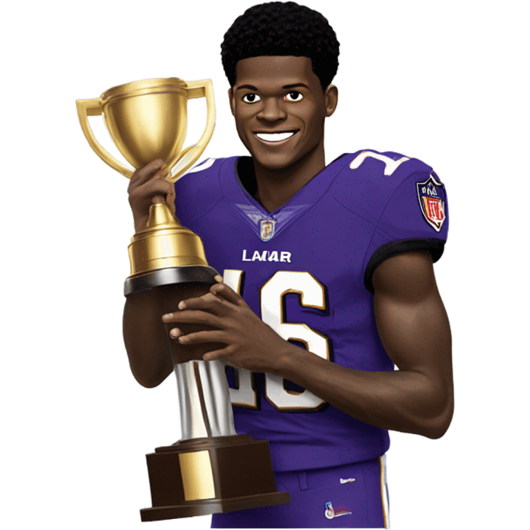 Lamar Jackson with trophy emoji