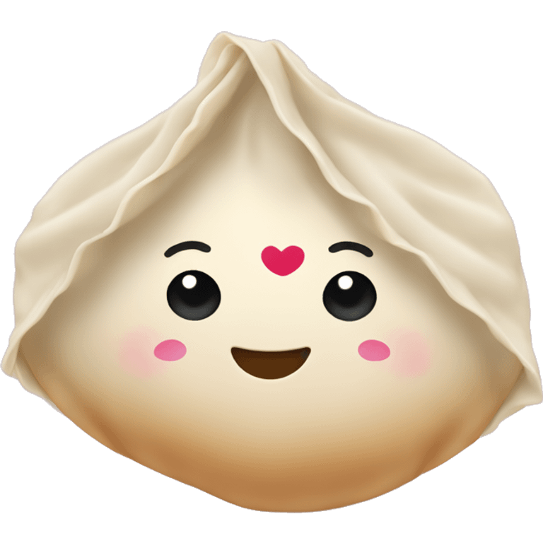 dumpling with pink hearts emoji