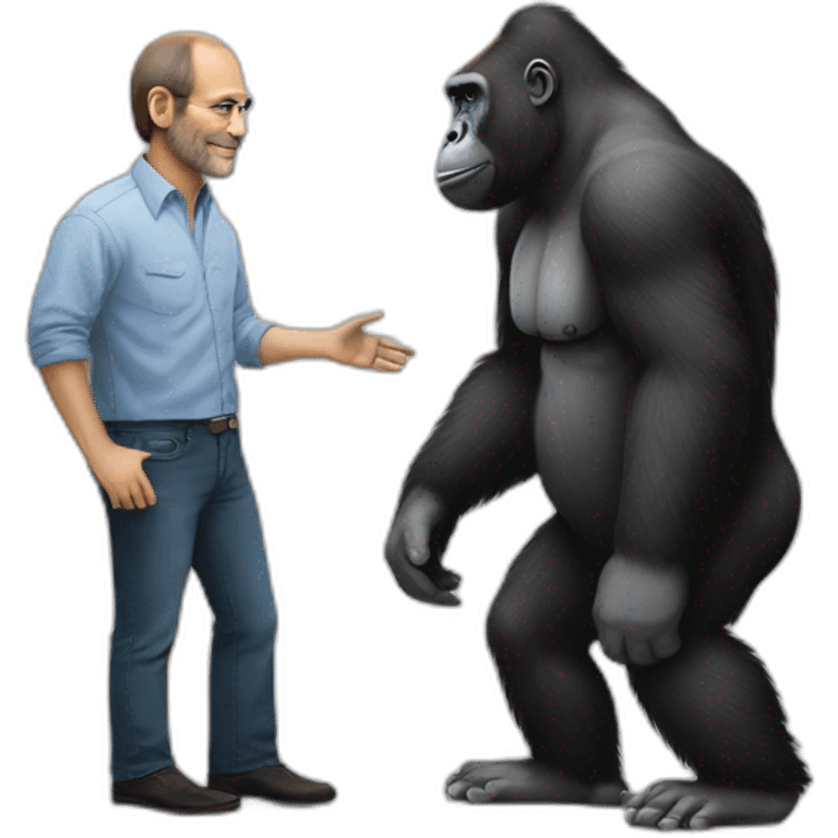 Gorilla meeting Steve Jobs emoji