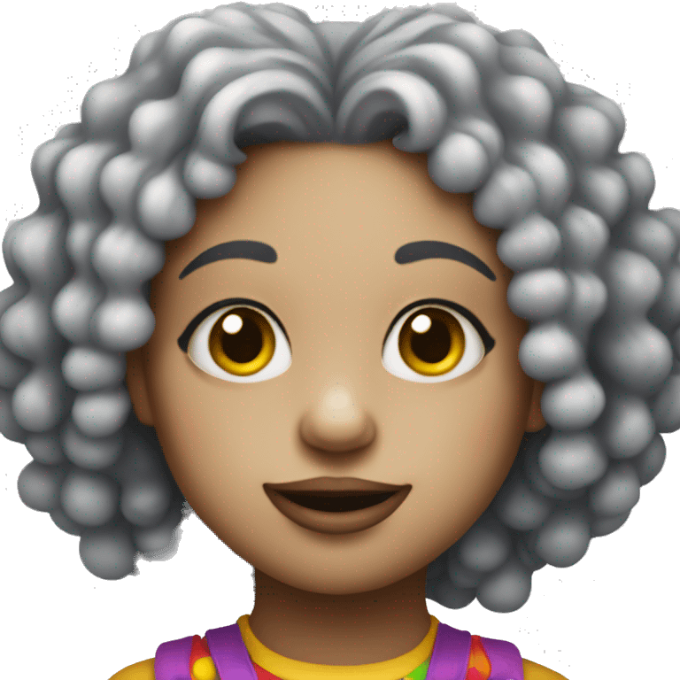 girl clown that is cute with curly hair emoji