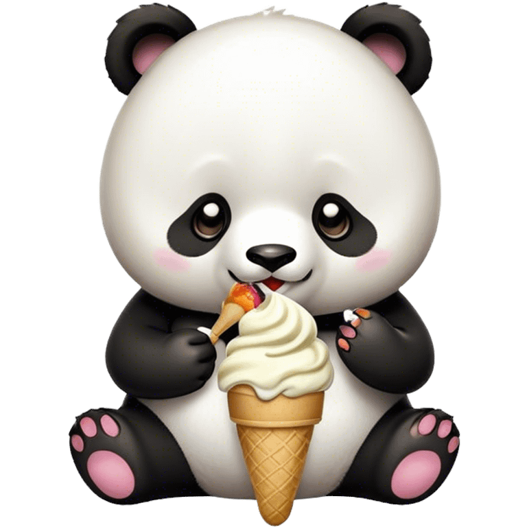 Panda eating ice cream emoji